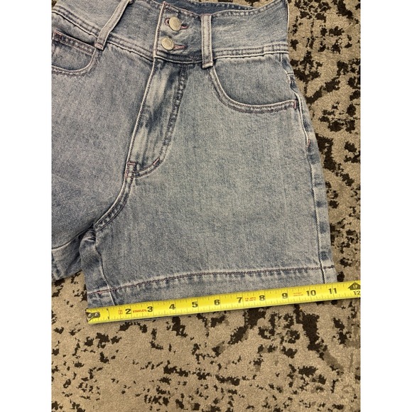 Urban Outfitters BDG White Washed High Rise Short Shorts Size 24 - Picture 8 of 12